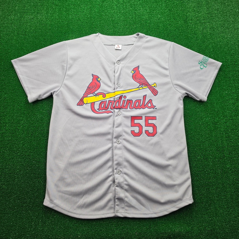 St Louis Cardinals Jersey Mens XL Gray Button Up #55 Piscotty MLB Baseball SGA